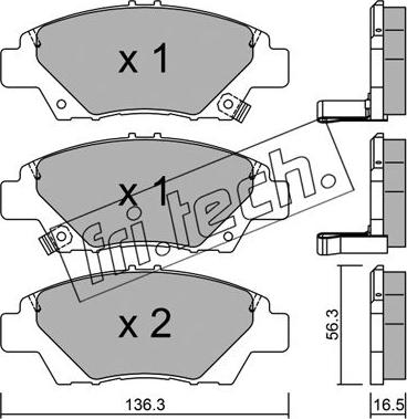 Fri.Tech. 882.0 - Bremsbelagsatz, Scheibenbremse alexcarstop-ersatzteile.com