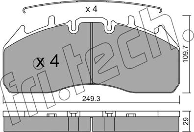 Fri.Tech. 825.0 - Bremsbelagsatz, Scheibenbremse alexcarstop-ersatzteile.com