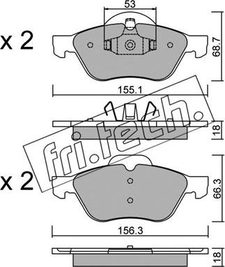 Fri.Tech. 344.0 - Bremsbelagsatz, Scheibenbremse alexcarstop-ersatzteile.com