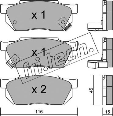 Fri.Tech. 256.1 - Bremsbelagsatz, Scheibenbremse alexcarstop-ersatzteile.com