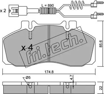 Fri.Tech. 275.0W - Bremsbelagsatz, Scheibenbremse alexcarstop-ersatzteile.com