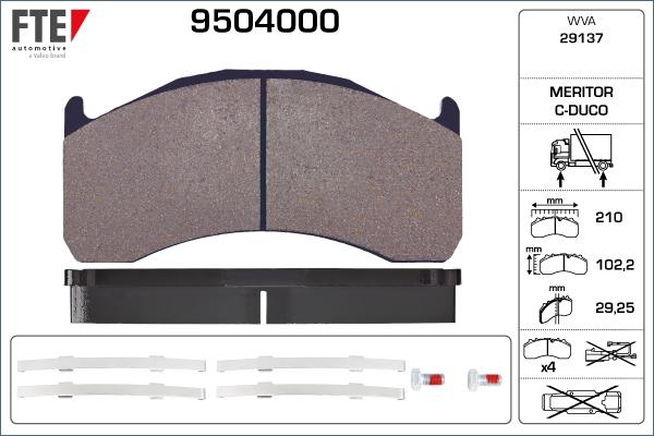 FTE 9504000 - Bremsbelagsatz, Scheibenbremse alexcarstop-ersatzteile.com