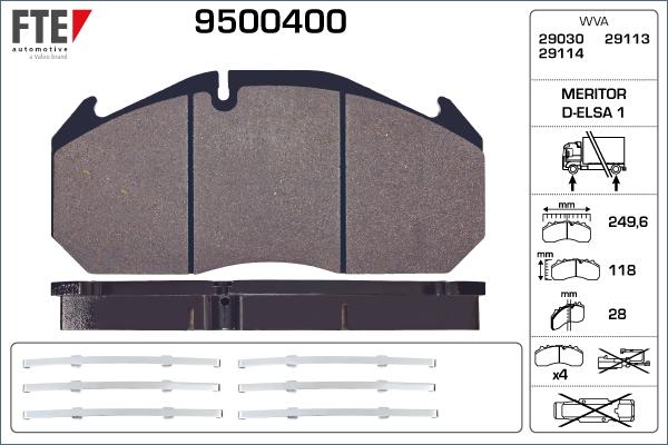 FTE 9500400 - Bremsbelagsatz, Scheibenbremse alexcarstop-ersatzteile.com