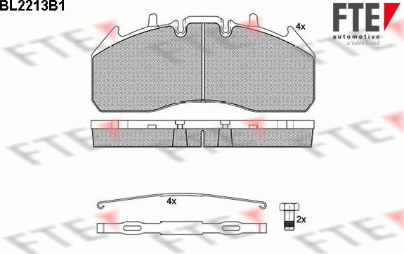 FTE BL2213B1 - Bremsbelagsatz, Scheibenbremse alexcarstop-ersatzteile.com