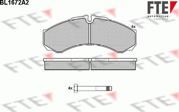 FTE BL1672A2 - Bremsbelagsatz, Scheibenbremse alexcarstop-ersatzteile.com