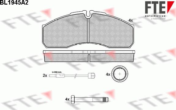 FTE 9500012 - Bremsbelagsatz, Scheibenbremse alexcarstop-ersatzteile.com