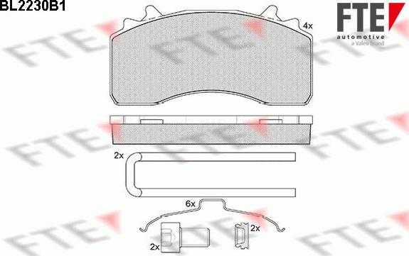 FTE BL2230B1 - Bremsbelagsatz, Scheibenbremse alexcarstop-ersatzteile.com