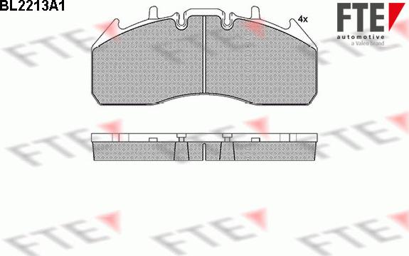 FTE BL2213A1 - Bremsbelagsatz, Scheibenbremse alexcarstop-ersatzteile.com