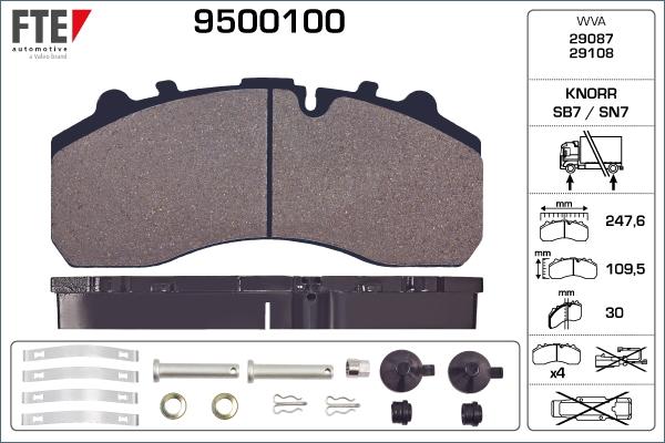 FTE 9500100 - Bremsbelagsatz, Scheibenbremse alexcarstop-ersatzteile.com