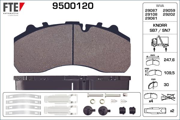 FTE 9500120 - Bremsbelagsatz, Scheibenbremse alexcarstop-ersatzteile.com