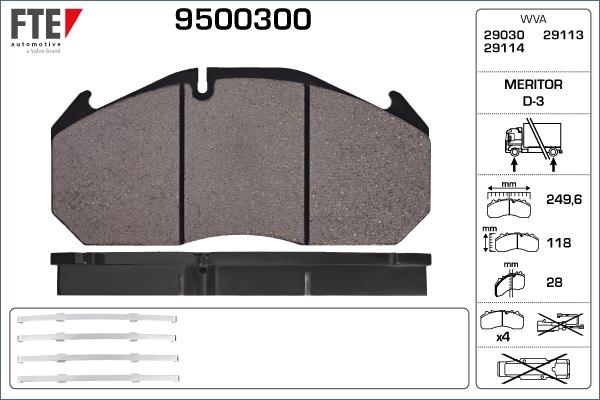 FTE 9500300 - Bremsbelagsatz, Scheibenbremse alexcarstop-ersatzteile.com