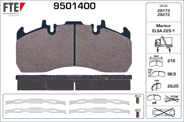 FTE 9501400 - Bremsbelagsatz, Scheibenbremse alexcarstop-ersatzteile.com