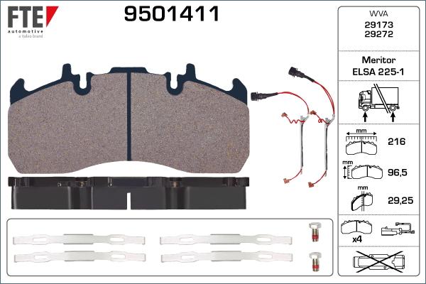 FTE 9501411 - Bremsbelagsatz, Scheibenbremse alexcarstop-ersatzteile.com