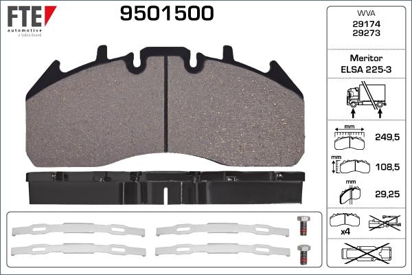 FTE 9501500 - Bremsbelagsatz, Scheibenbremse alexcarstop-ersatzteile.com