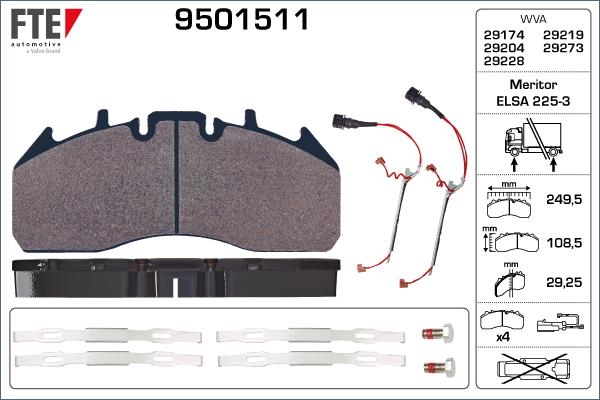 FTE 9501511 - Bremsbelagsatz, Scheibenbremse alexcarstop-ersatzteile.com