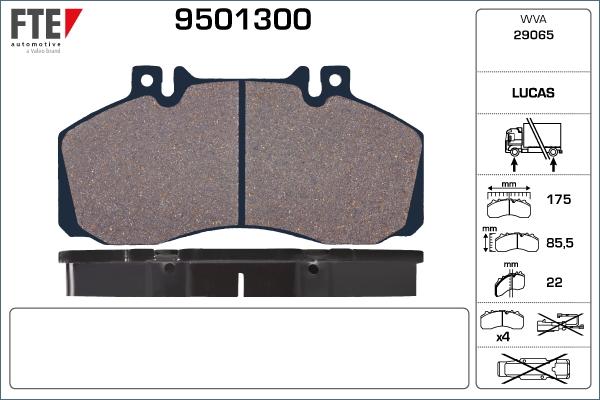 FTE 9501300 - Bremsbelagsatz, Scheibenbremse alexcarstop-ersatzteile.com