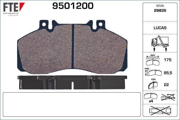 FTE 9501200 - Bremsbelagsatz, Scheibenbremse alexcarstop-ersatzteile.com