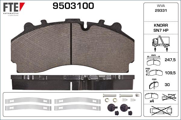 FTE 9503100 - Bremsbelagsatz, Scheibenbremse alexcarstop-ersatzteile.com