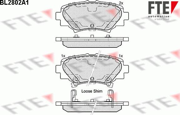 FTE BL2802A1 - Bremsbelagsatz, Scheibenbremse alexcarstop-ersatzteile.com