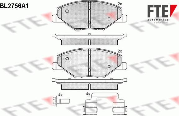 FTE BL2756A1 - Bremsbelagsatz, Scheibenbremse alexcarstop-ersatzteile.com