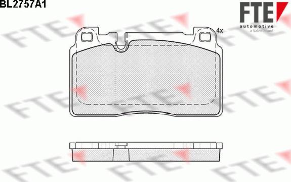 FTE BL2757A1 - Bremsbelagsatz, Scheibenbremse alexcarstop-ersatzteile.com