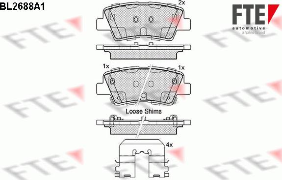 FTE BL2688A1 - Bremsbelagsatz, Scheibenbremse alexcarstop-ersatzteile.com