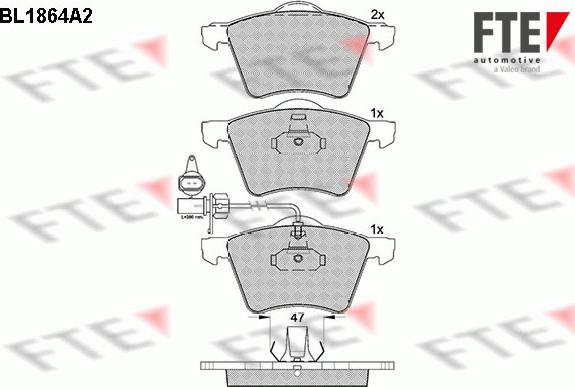 FTE BL1864A2 - Bremsbelagsatz, Scheibenbremse alexcarstop-ersatzteile.com