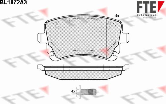 FTE BL1872A3 - Bremsbelagsatz, Scheibenbremse alexcarstop-ersatzteile.com