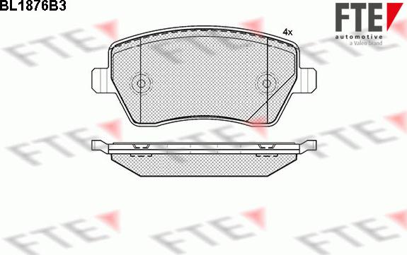 FTE BL1876B3 - Bremsbelagsatz, Scheibenbremse alexcarstop-ersatzteile.com