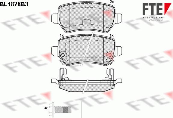 FTE BL1828B3 - Bremsbelagsatz, Scheibenbremse alexcarstop-ersatzteile.com