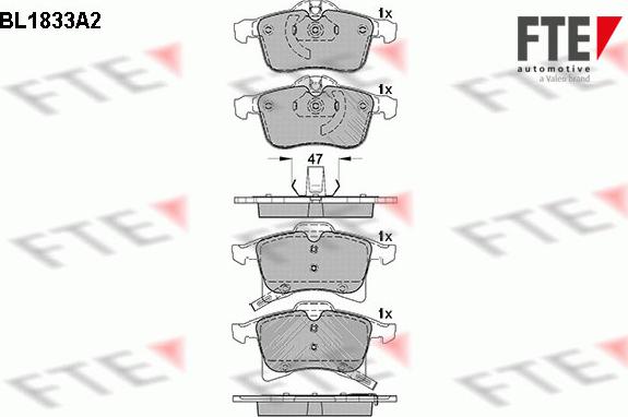 FTE BL1833A2 - Bremsbelagsatz, Scheibenbremse alexcarstop-ersatzteile.com