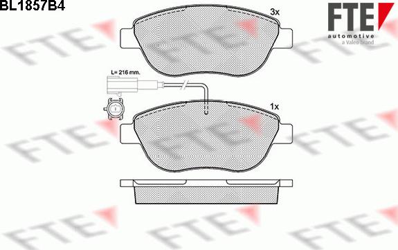 FTE BL1857B4 - Bremsbelagsatz, Scheibenbremse alexcarstop-ersatzteile.com