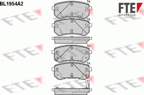 FTE BL1954A2 - Bremsbelagsatz, Scheibenbremse alexcarstop-ersatzteile.com