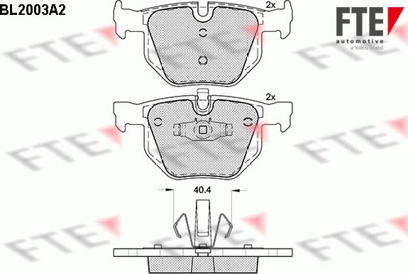 FTE BL2003A2 - Bremsbelagsatz, Scheibenbremse alexcarstop-ersatzteile.com