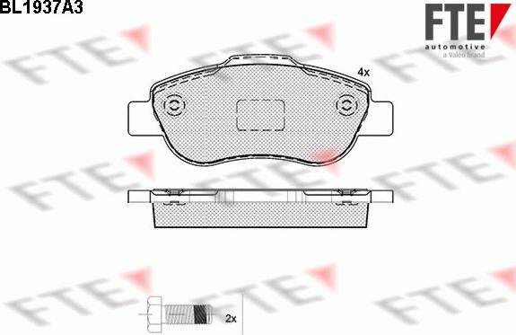 FTE BL1937A3 - Bremsbelagsatz, Scheibenbremse alexcarstop-ersatzteile.com