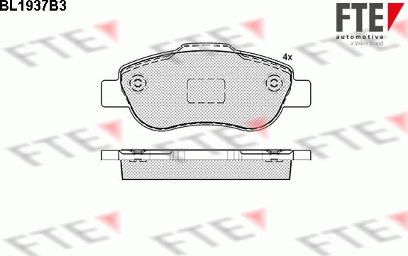 FTE BL1937B3 - Bremsbelagsatz, Scheibenbremse alexcarstop-ersatzteile.com