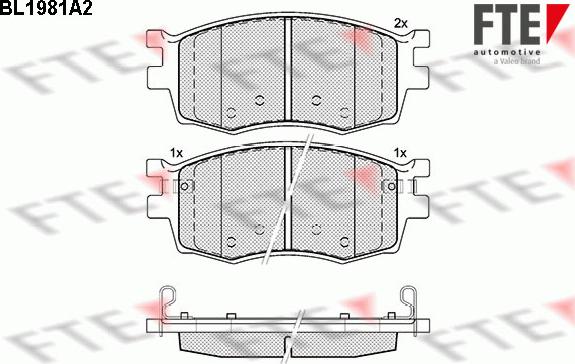 FTE BL1981A2 - Bremsbelagsatz, Scheibenbremse alexcarstop-ersatzteile.com