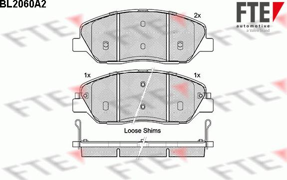 FTE BL2060A2 - Bremsbelagsatz, Scheibenbremse alexcarstop-ersatzteile.com