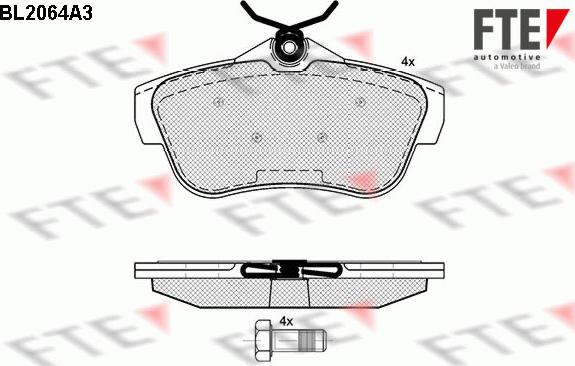 FTE BL2064A3 - Bremsbelagsatz, Scheibenbremse alexcarstop-ersatzteile.com