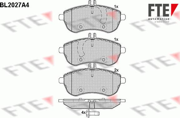 FTE BL2027A4 - Bremsbelagsatz, Scheibenbremse alexcarstop-ersatzteile.com