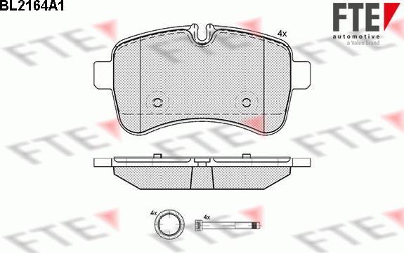 FTE BL2164A1 - Bremsbelagsatz, Scheibenbremse alexcarstop-ersatzteile.com