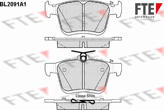 FTE BL2091A1 - Bremsbelagsatz, Scheibenbremse alexcarstop-ersatzteile.com