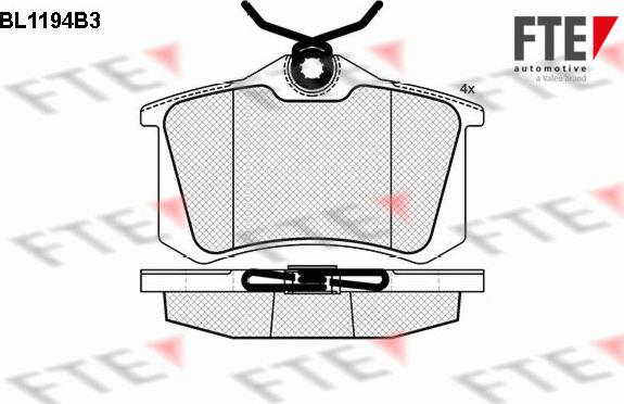 FTE BL1194B3 - Bremsbelagsatz, Scheibenbremse alexcarstop-ersatzteile.com