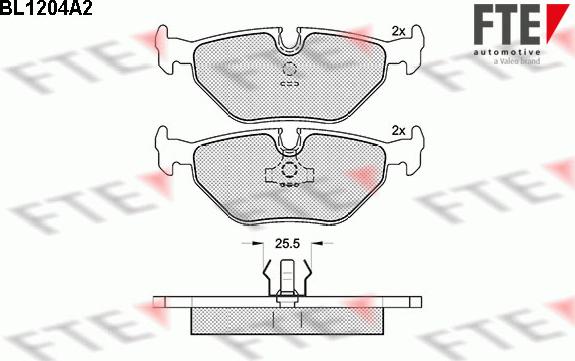 FTE BL1204A2 - Bremsbelagsatz, Scheibenbremse alexcarstop-ersatzteile.com