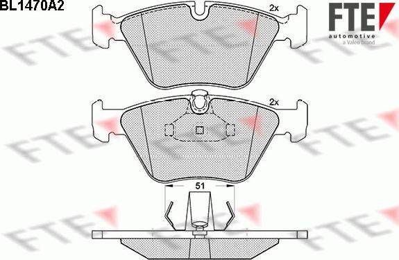 FTE BL1470A2 - Bremsbelagsatz, Scheibenbremse alexcarstop-ersatzteile.com