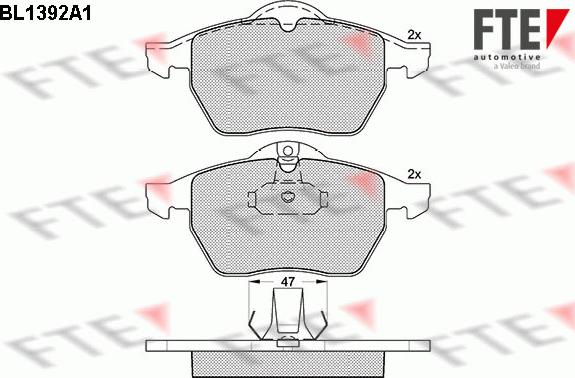 FTE BL1392A1 - Bremsbelagsatz, Scheibenbremse alexcarstop-ersatzteile.com