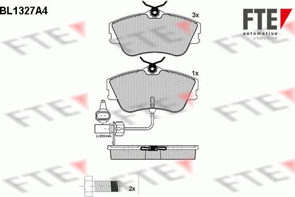 FTE BL1327A4 - Bremsbelagsatz, Scheibenbremse alexcarstop-ersatzteile.com