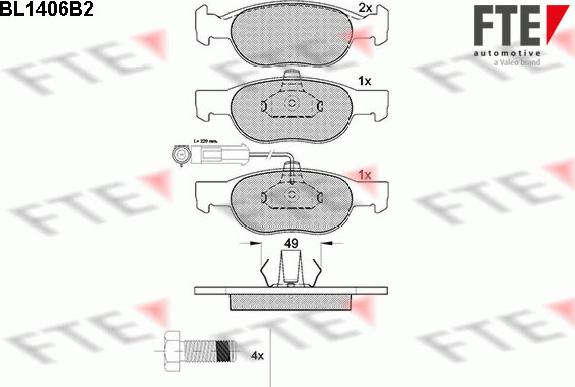 FTE BL1406B2 - Bremsbelagsatz, Scheibenbremse alexcarstop-ersatzteile.com