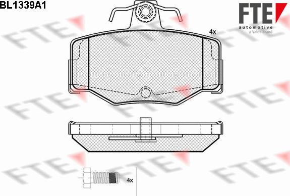 FTE BL1339A1 - Bremsbelagsatz, Scheibenbremse alexcarstop-ersatzteile.com