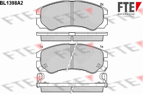 FTE BL1398A2 - Bremsbelagsatz, Scheibenbremse alexcarstop-ersatzteile.com